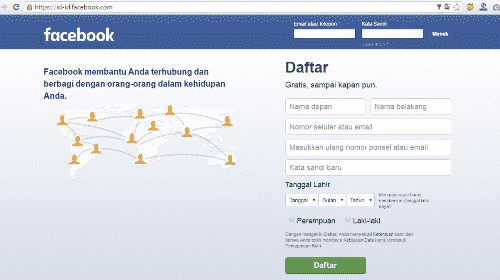 facebook - Tren Warna Web Design / Desain Website di Indonesia 2016