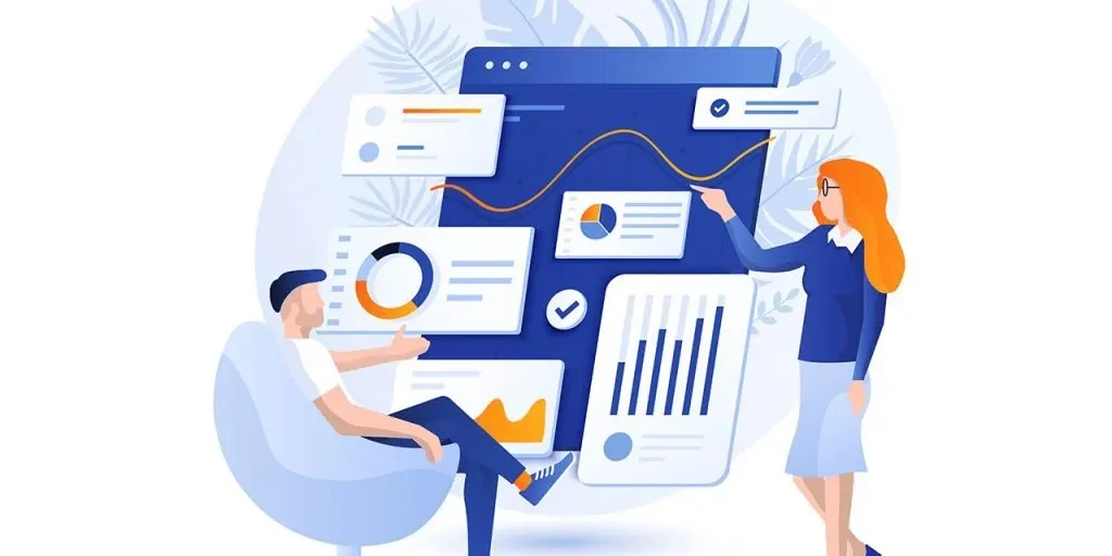 Solusi Web Marketing untuk Bisnis yang Ingin Berkembang. strategi web marketing dengan grafik pertumbuhan bisnis dan ikon digital marketing di layar laptop.