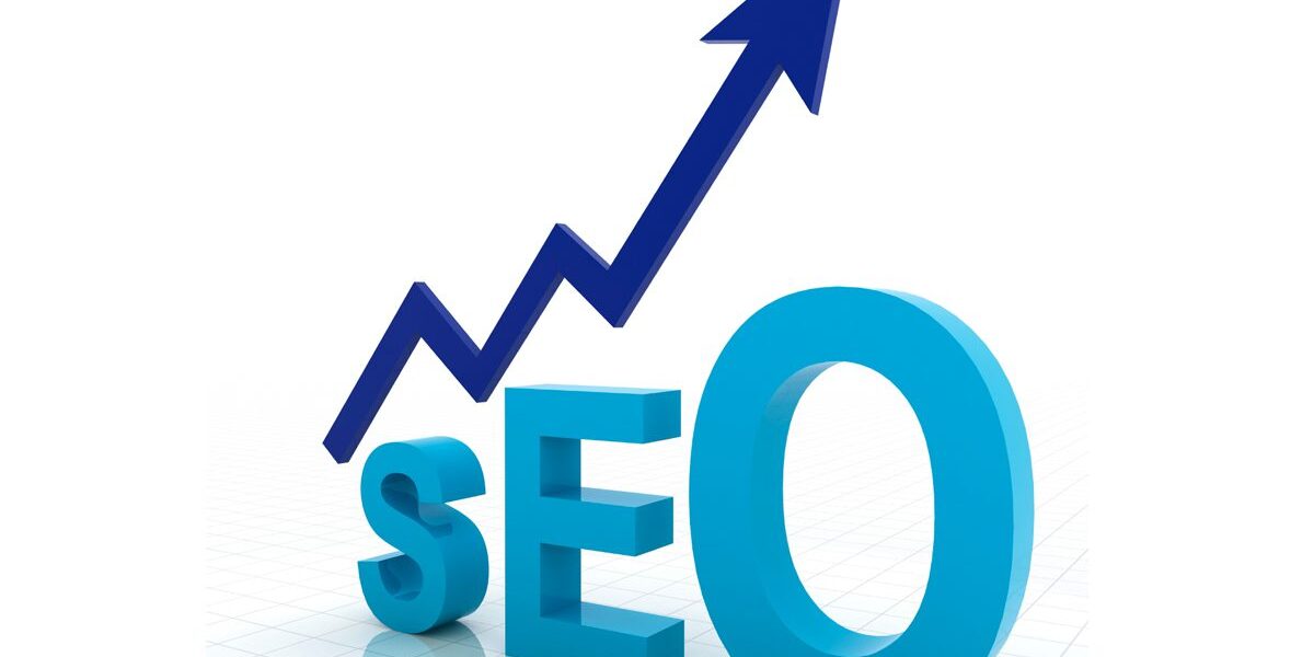 Strategi SEO digital dengan grafik peningkatan ranking Google.