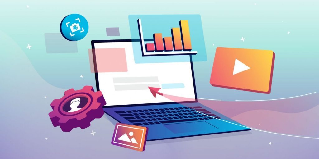 Strategi Internet Marketing yang Bikin Brand Melejit. Strategi internet marketing dengan tampilan dashboard analytics, media sosial, dan website di layar laptop yang menggambarkan pertumbuhan brand secara digital.